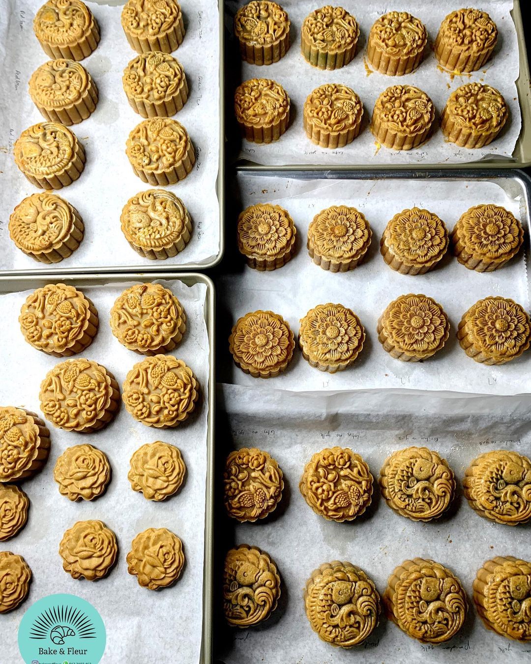 Mooncakes on a tray