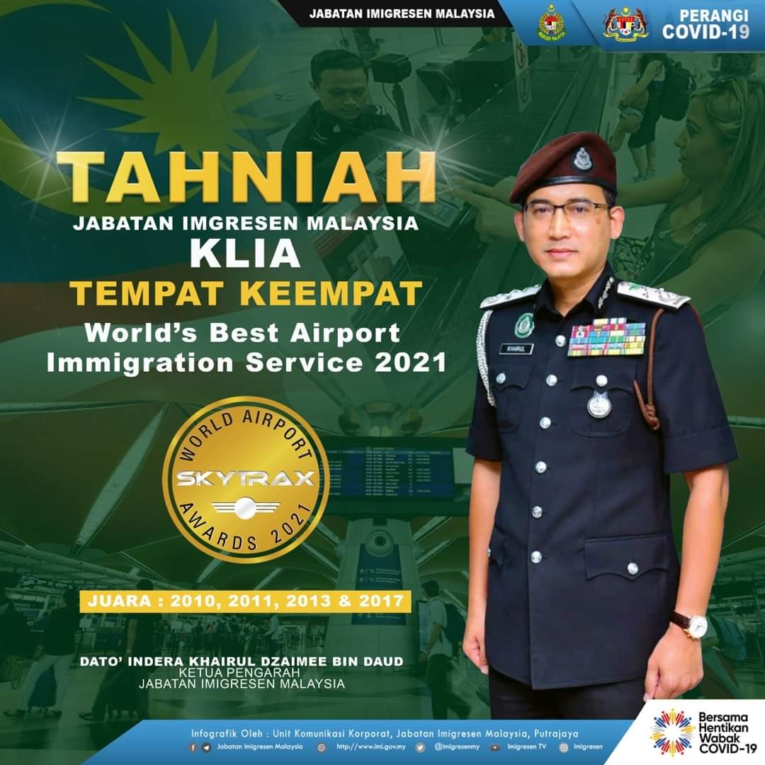 KLIA ranks 4th in World's Best Airport Immigration Service 2021