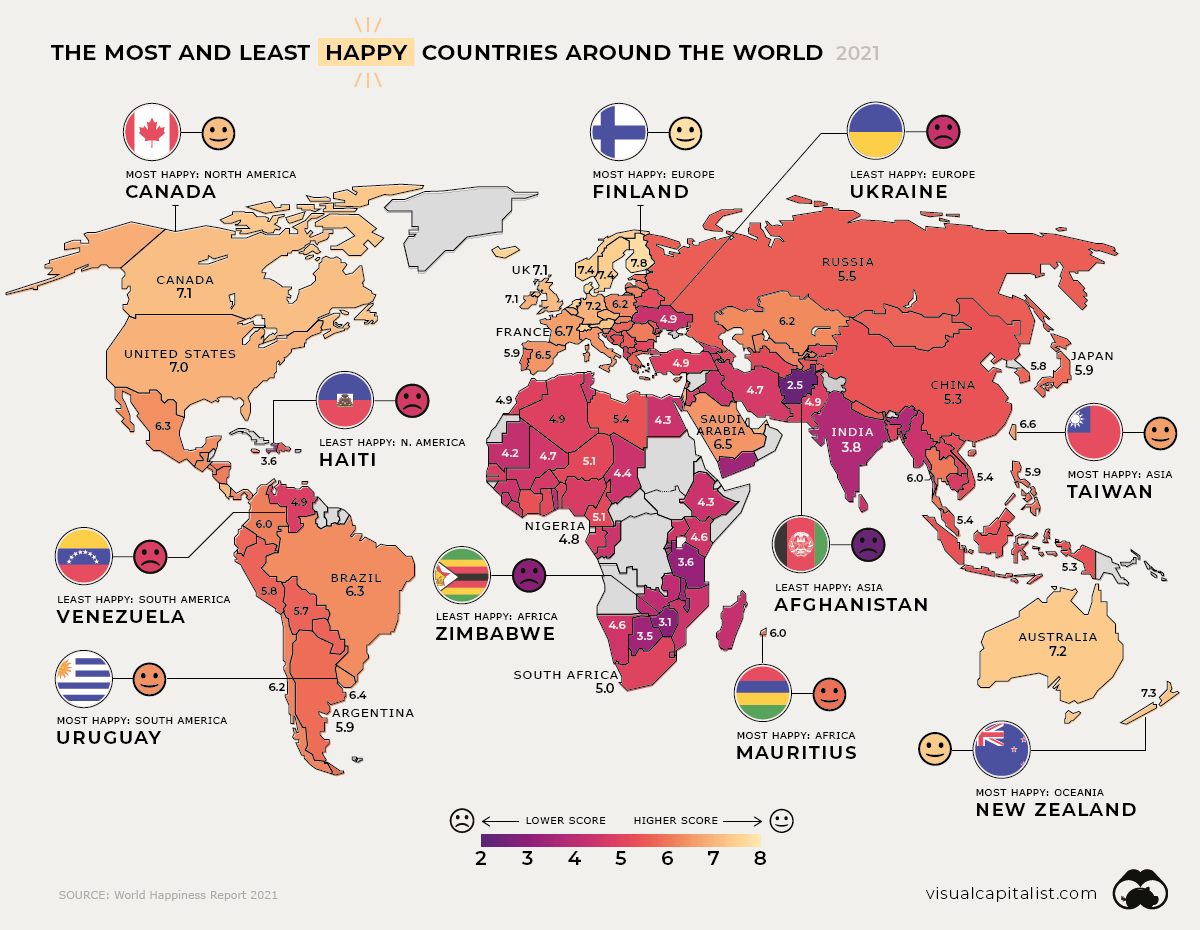 World Happiness Report 2021 Global overview