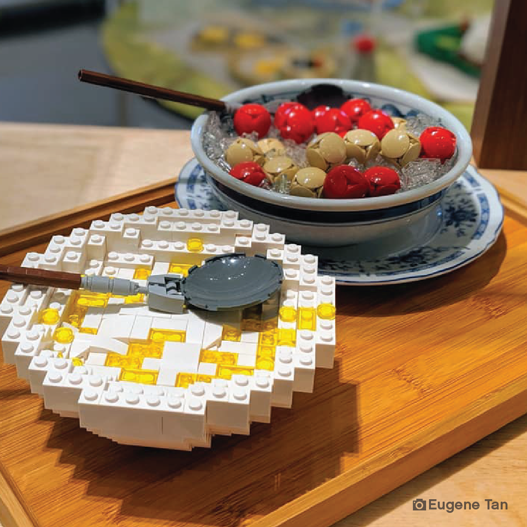 Malaysian dessert Tau fu fa made with Lego
