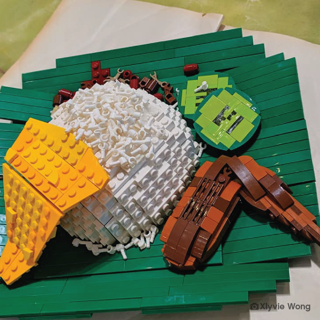 Nasi Lemak recreated using Lego