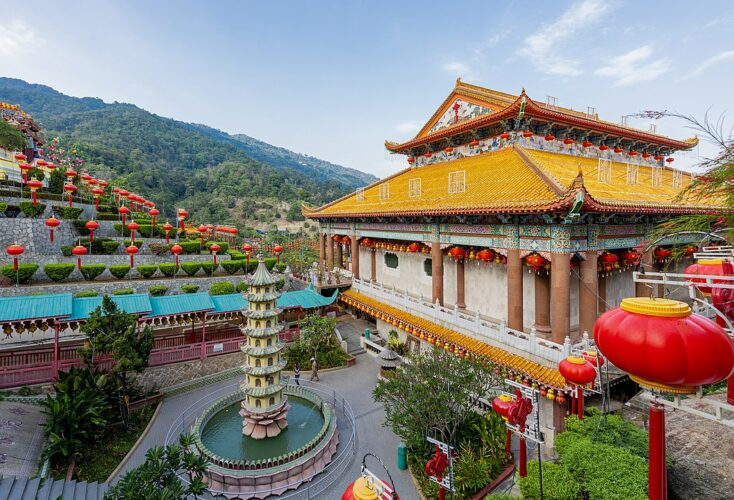 Kek Lok Si Temple In Air Itam, Penang, Damaged By Fire