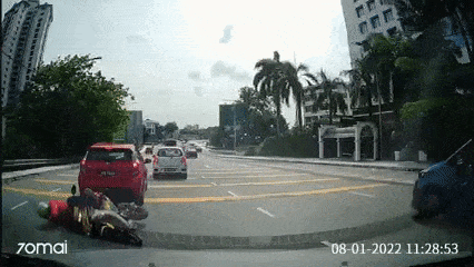 Delivery rider road accident