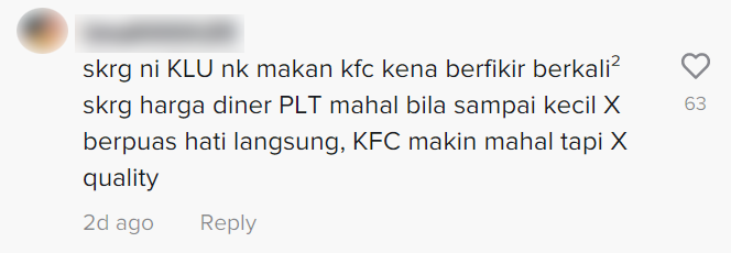 KFC customer comments