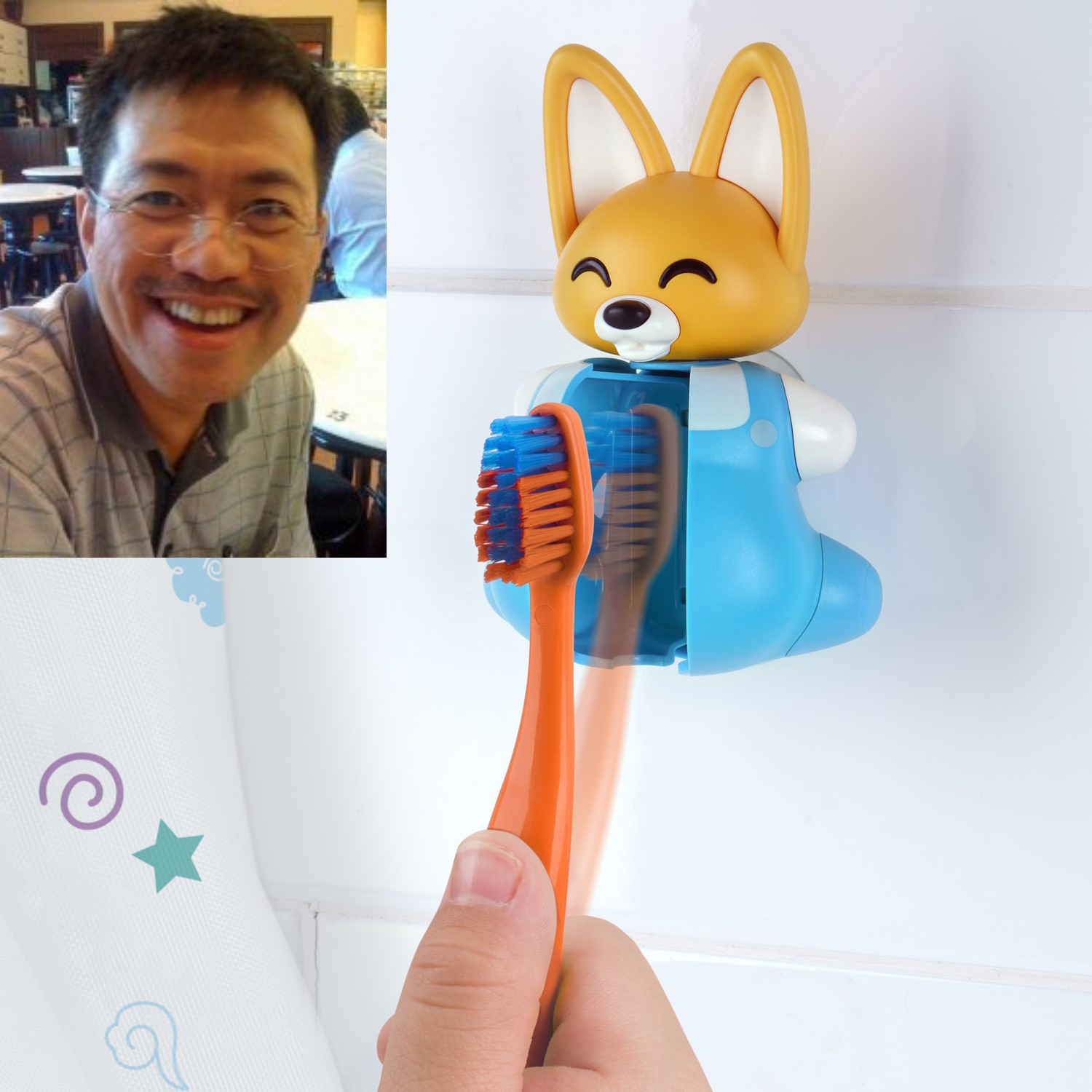 Flipper toothbrush holder