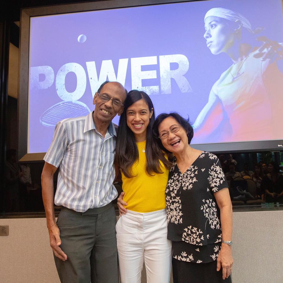 Nicol David with her parents