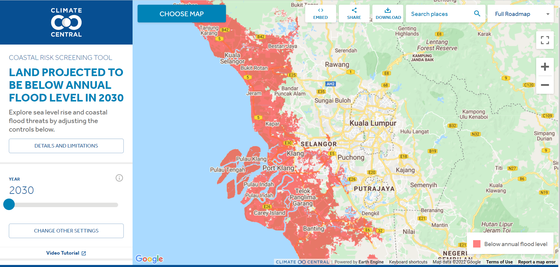 Flood projection for 2030