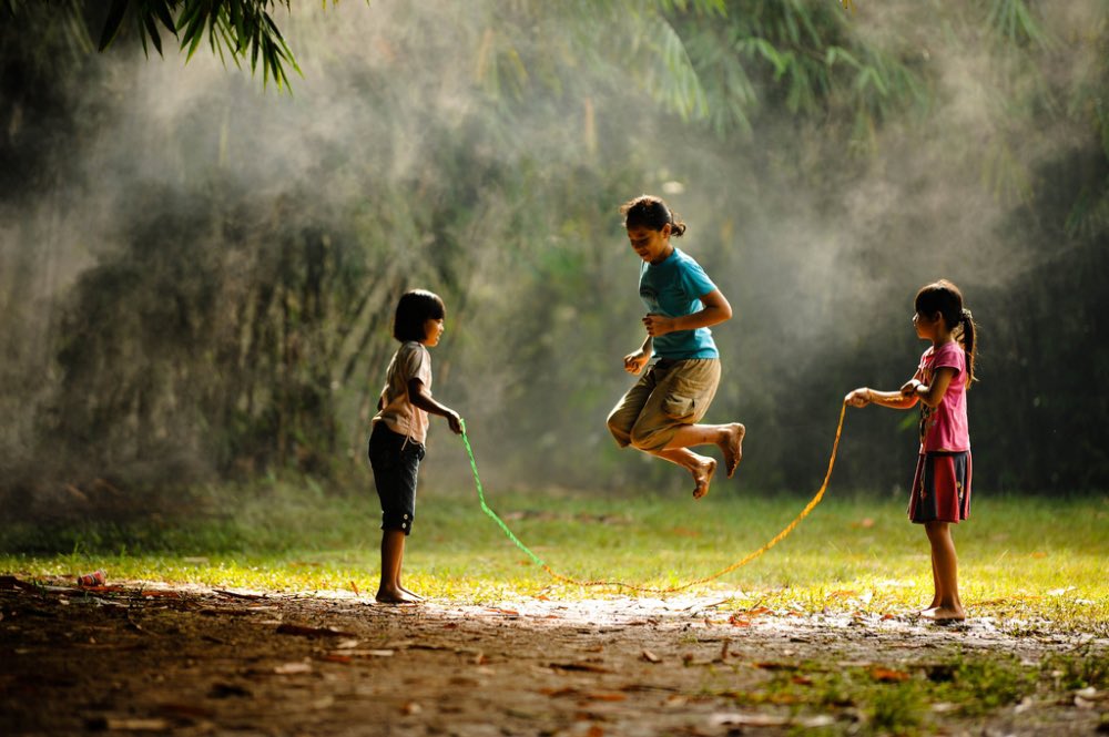 Rubberband skipping rope