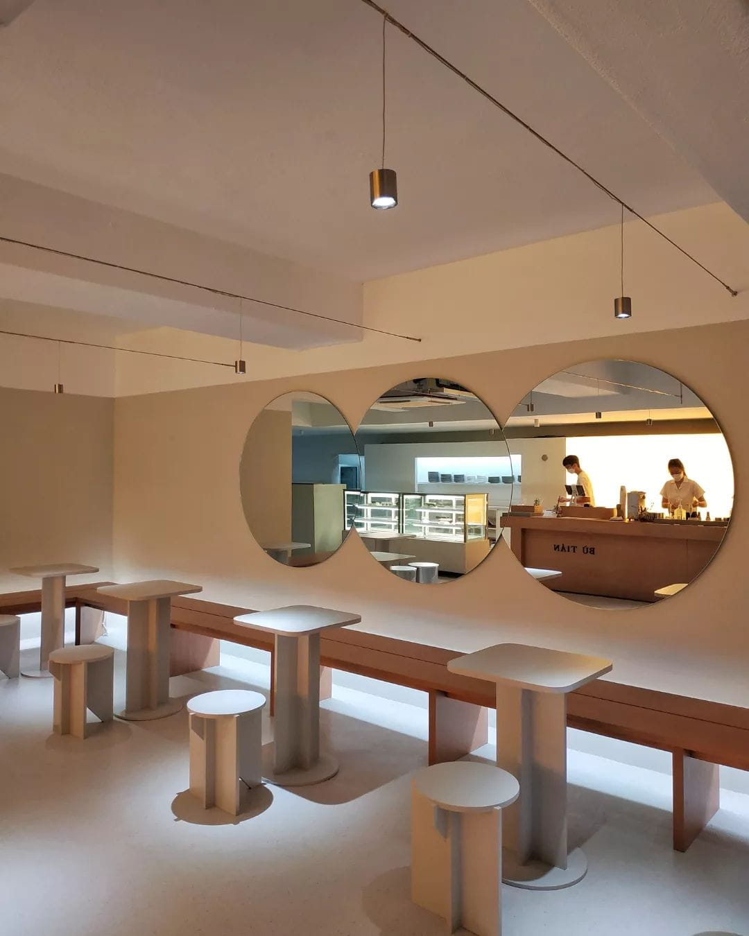 Minimalist white cafes in Kuala Lumpur - interior