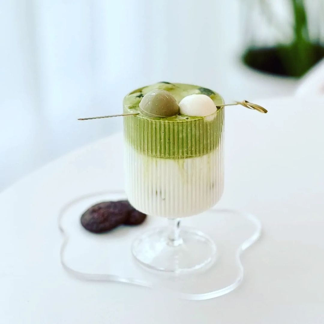 Minimalist white cafes in Kuala Lumpur - matcha