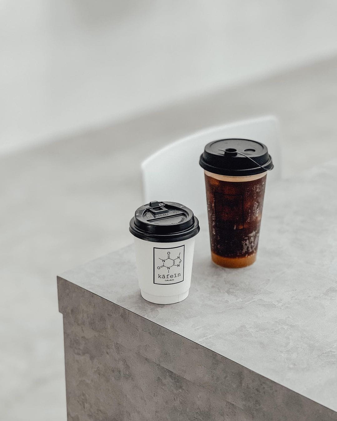 Minimalist white cafes in Kuala Lumpur - coffee