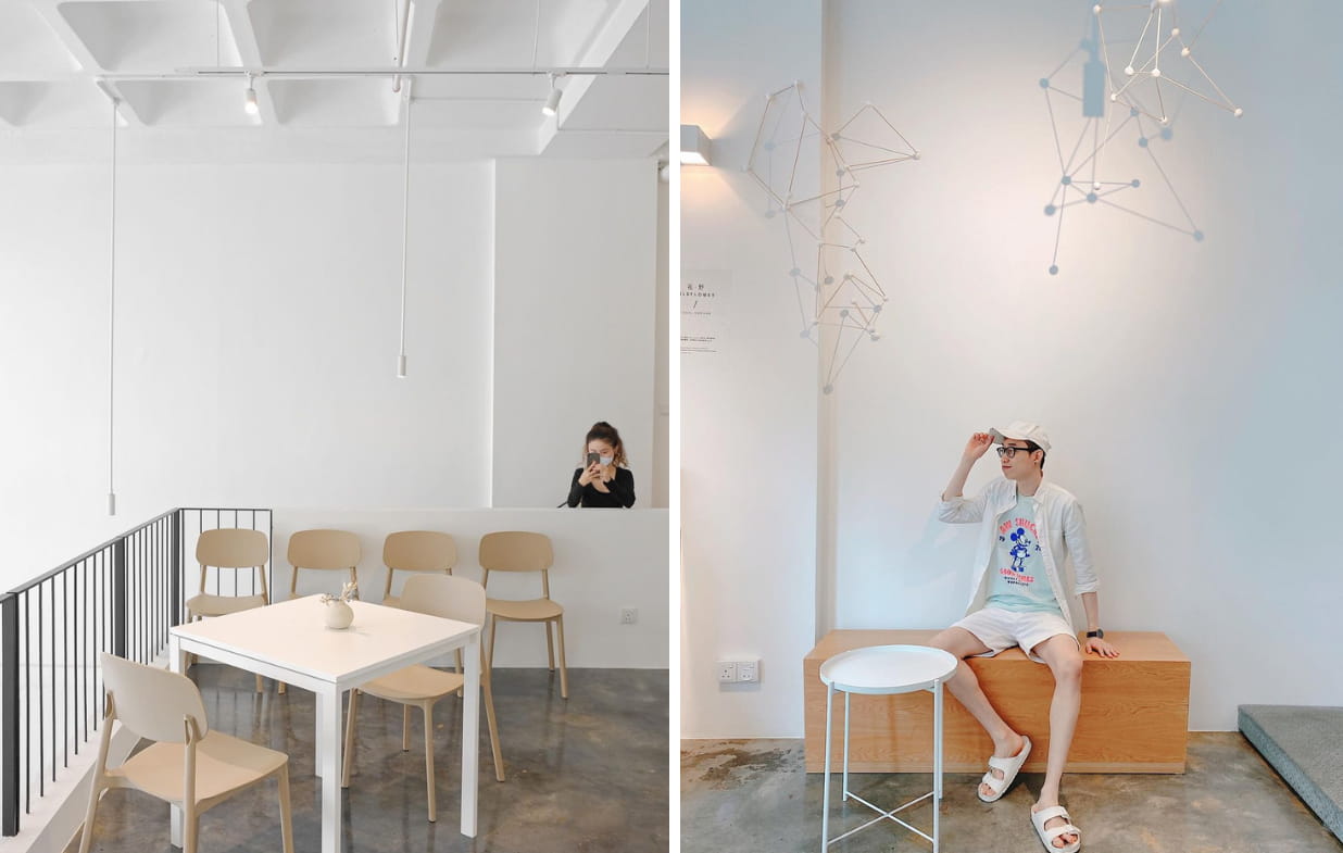 Minimalist white cafes in Kuala Lumpur - dining