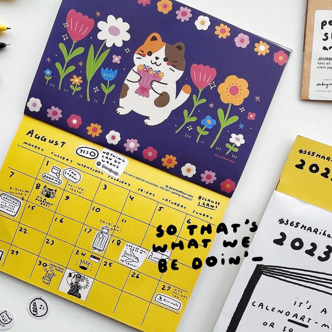 places to get journals & stickers - projek sembang sembang calendar