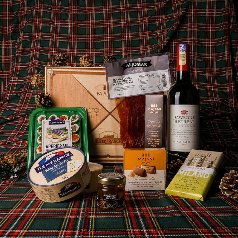 Care package gift ideas - wine & cheese