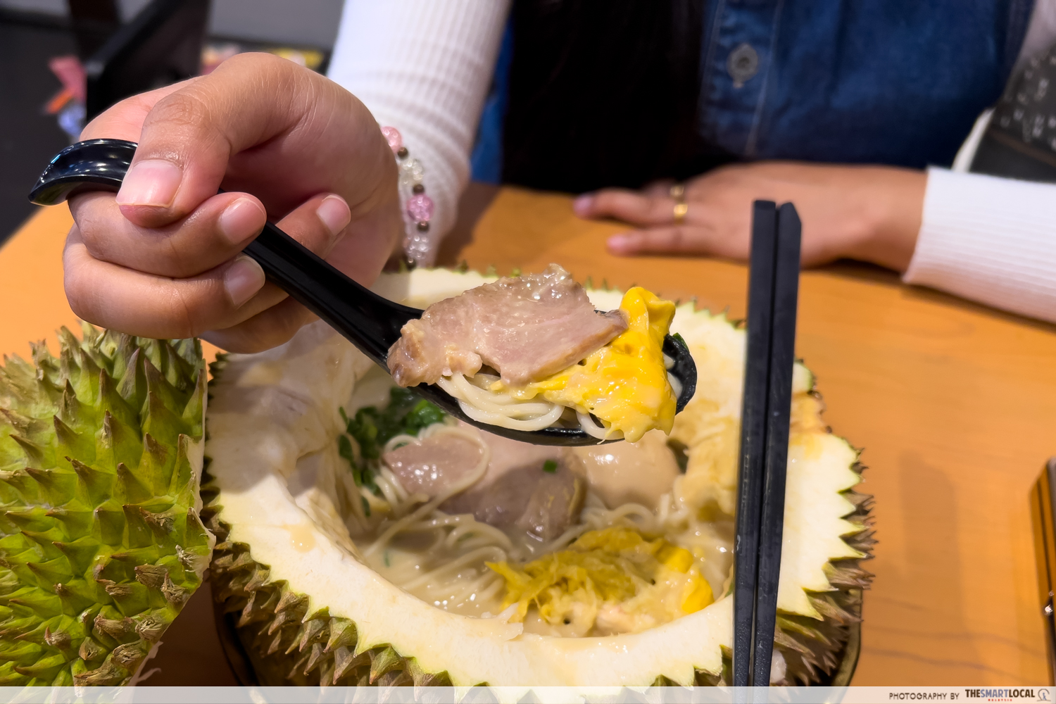 Menya Shishido Durian Ramen - durian flesh