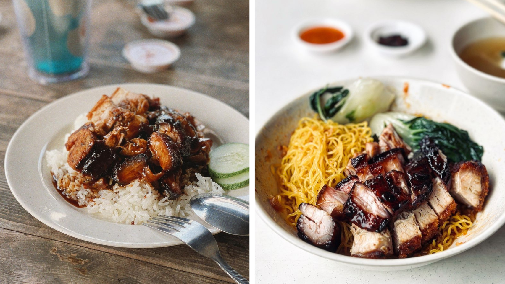 hawker dishes in Singapore - hk roast meat char siew