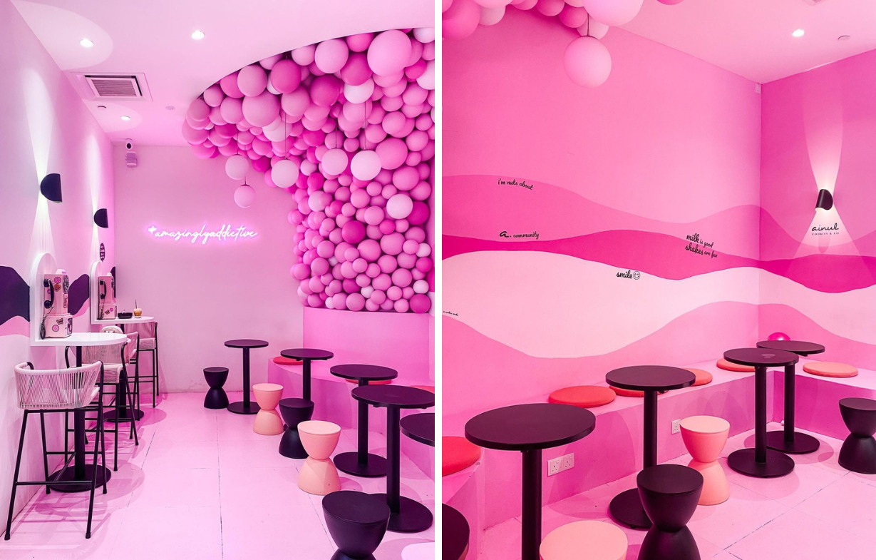 Pink cafes in Klang Valley - interior