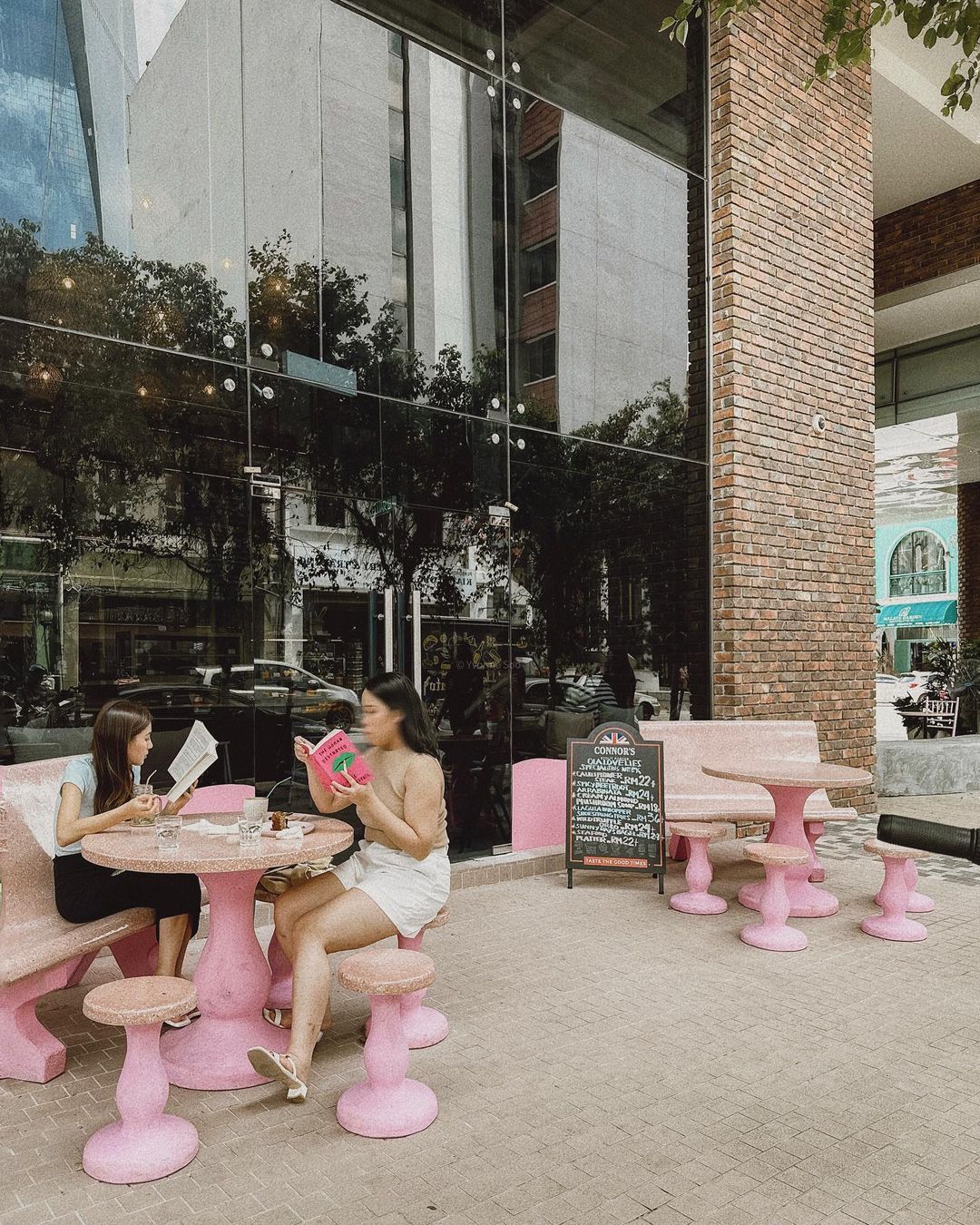 Pink cafes in Klang Valley - outdoor seats