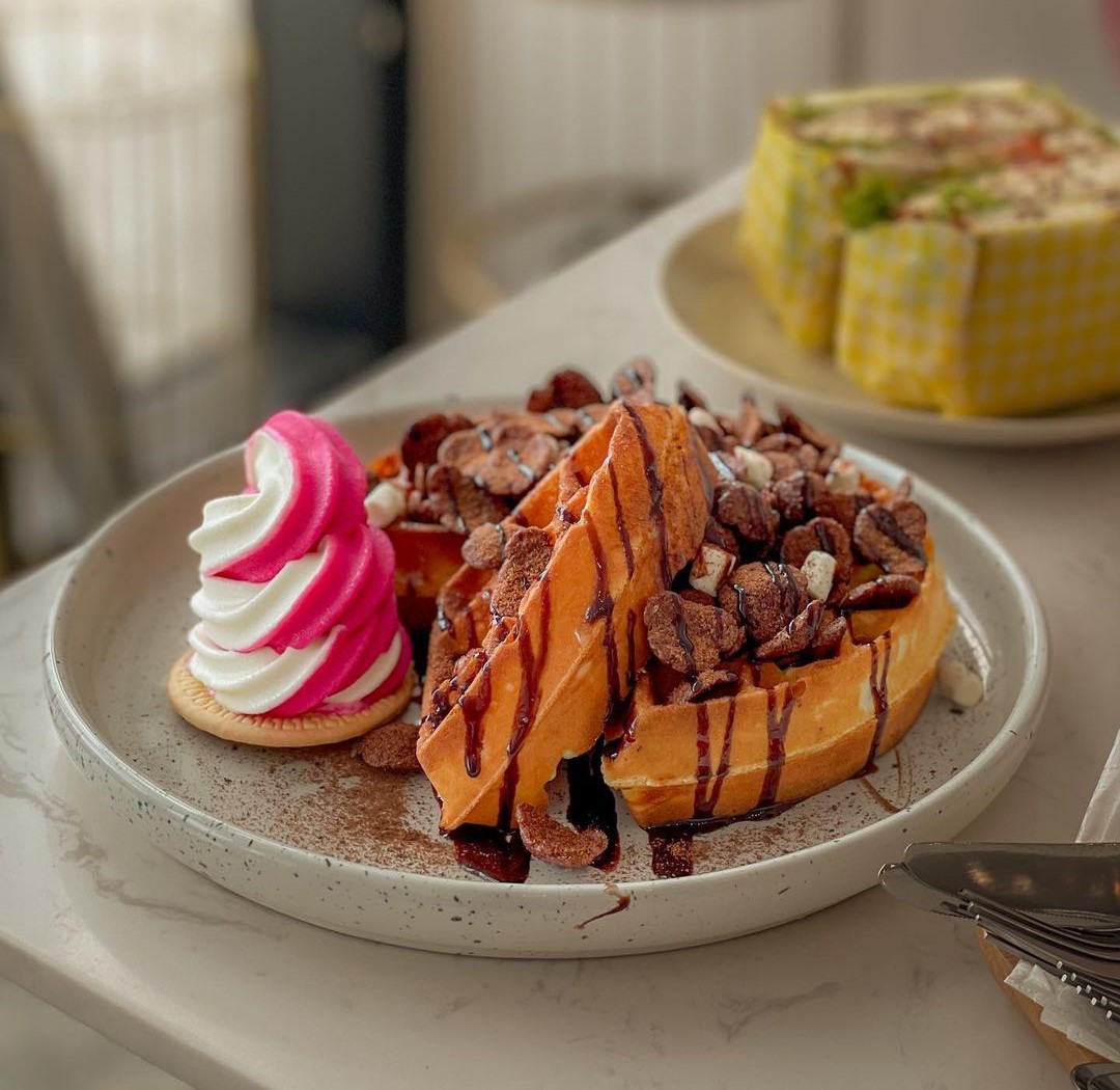 Pink cafes in Klang Valley - waffles
