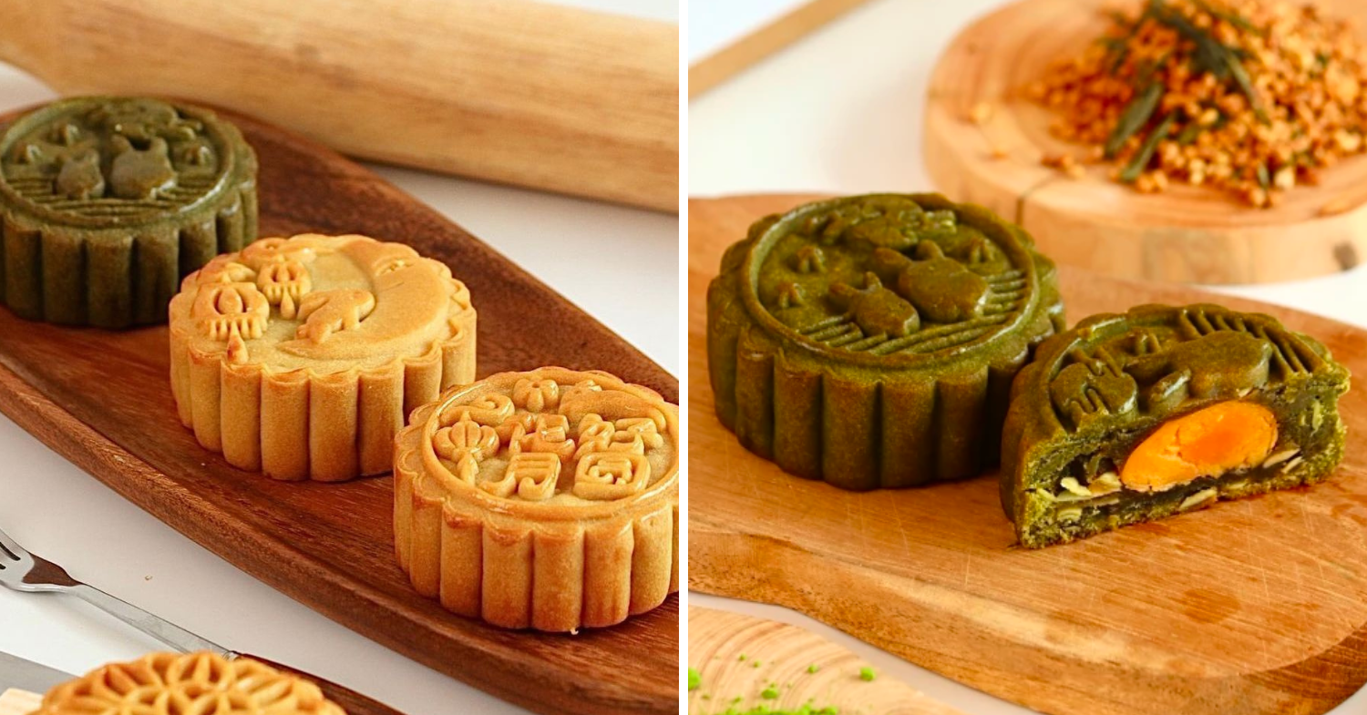 Tenfingers Bakery - traditional white lotus and green tea mooncakes