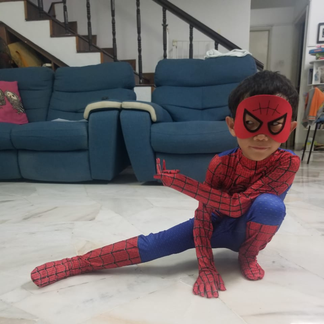 Patrick in a spiderman suit - Mum to a 6-year-old liver disease survivor