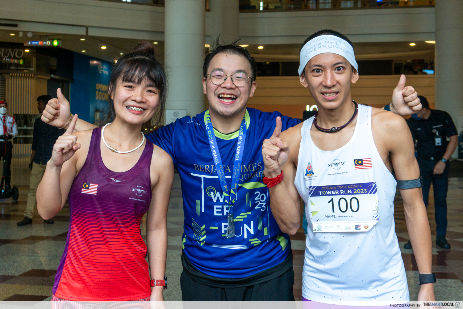 Tower run finisher - with Soh Wai Ching and Jennifer Yee Chin