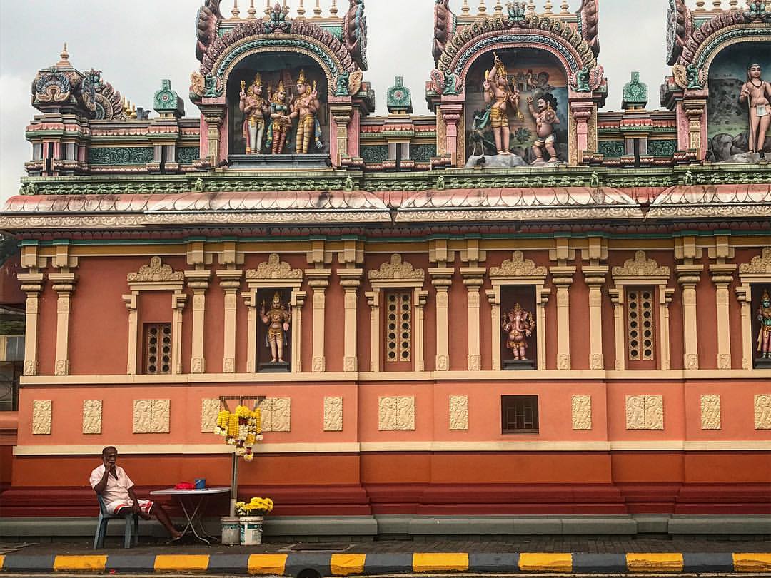 Indian temples in Malaysia - back wall of the temple