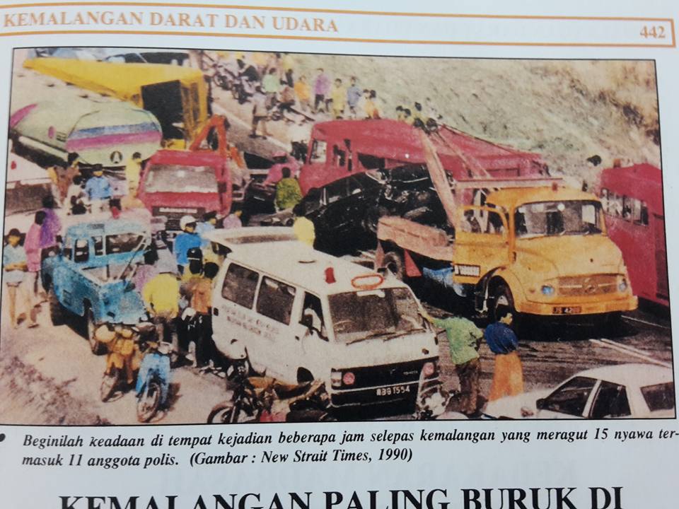 Karak Highway - newspaper clipping of accident
