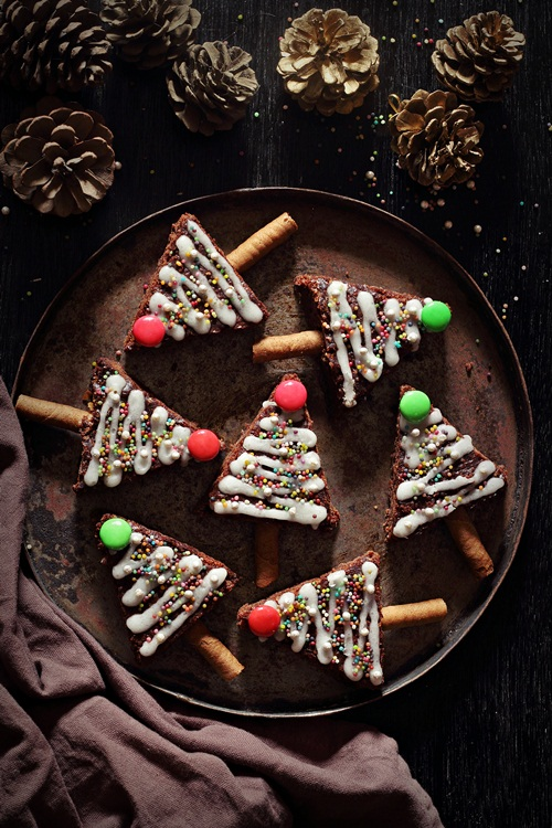 Christmas recipes - xmas brownie trees