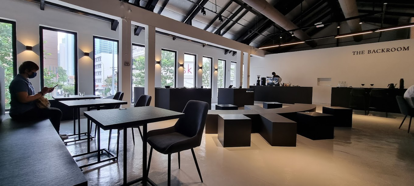 the backroom coffee with minimalistic interior