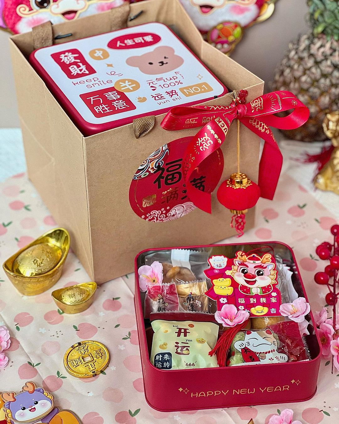 Fortune Dragon Gift Set by Pikadee Flower Cake - CNY gift sets and boxes