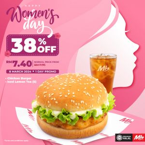 Women's Day - Marry Brown chicken burger set