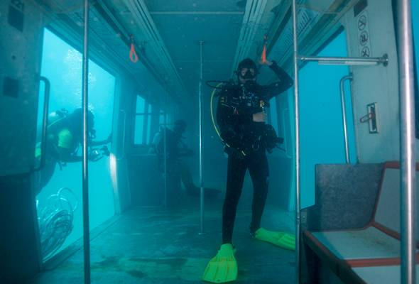 Inside view - First underwater LRT coach attraction in Pulau Tioman