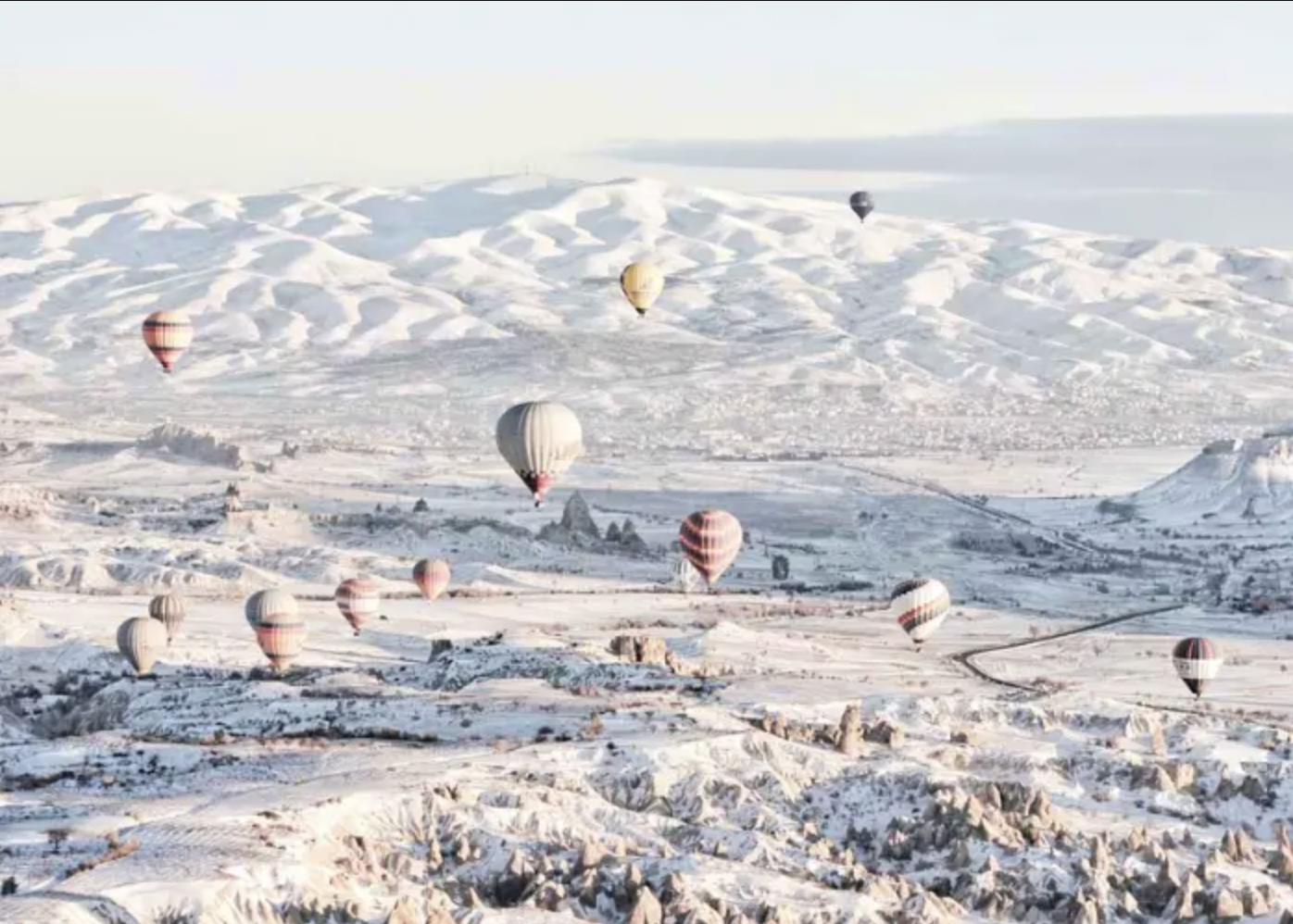 Cappadocia hot air balloons during winter season