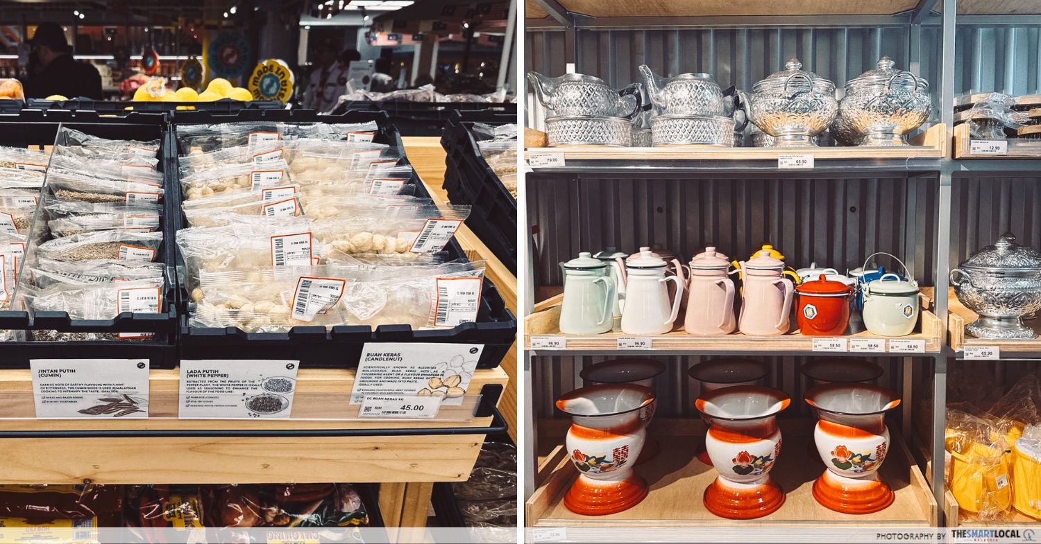 food items and kitchenware