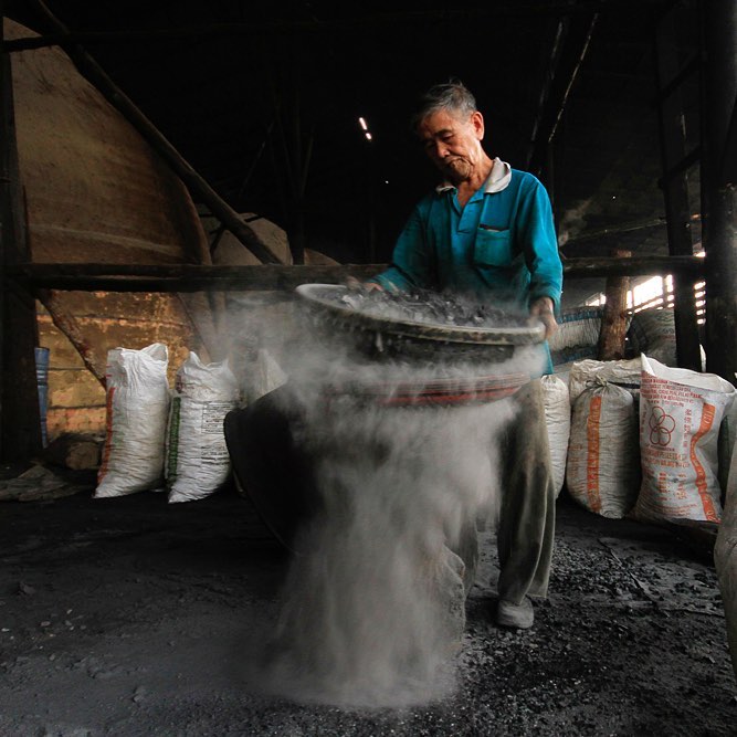 Charcoal Factory in Kuala Sepetang