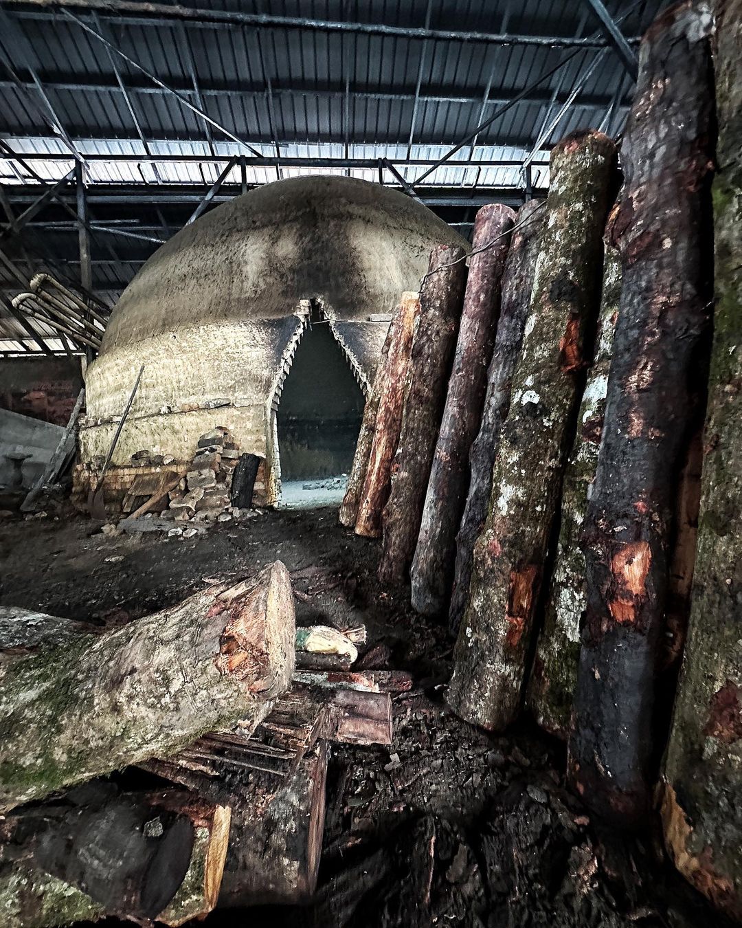 Charcoal Factory in Kuala Sepetang