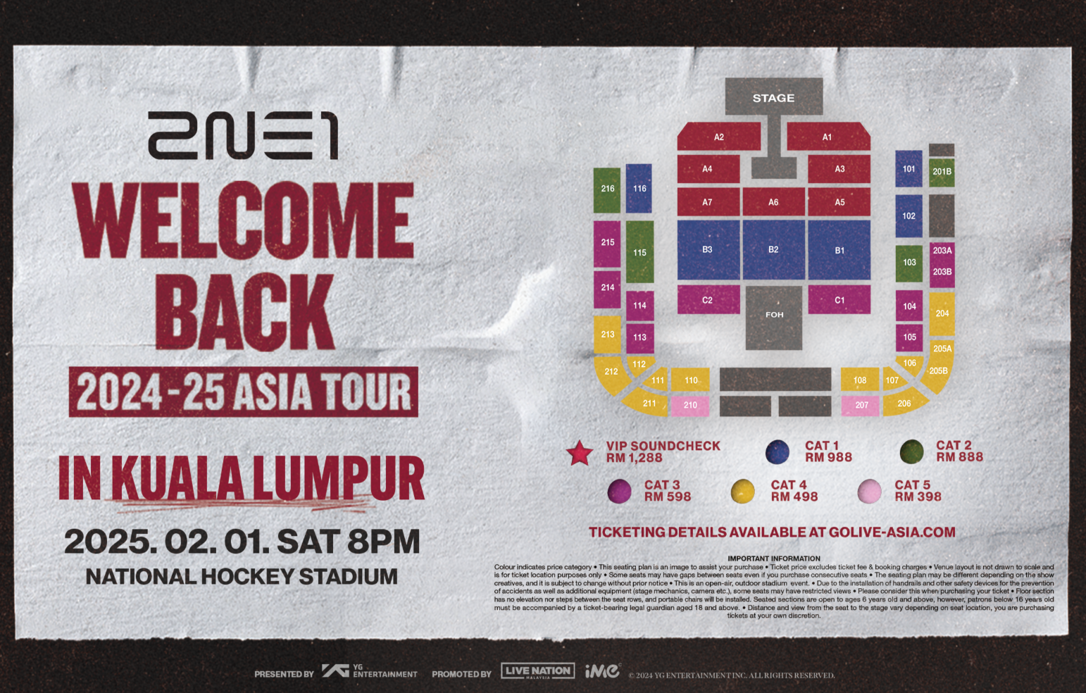 2ne1 concert in Malaysia - seat map