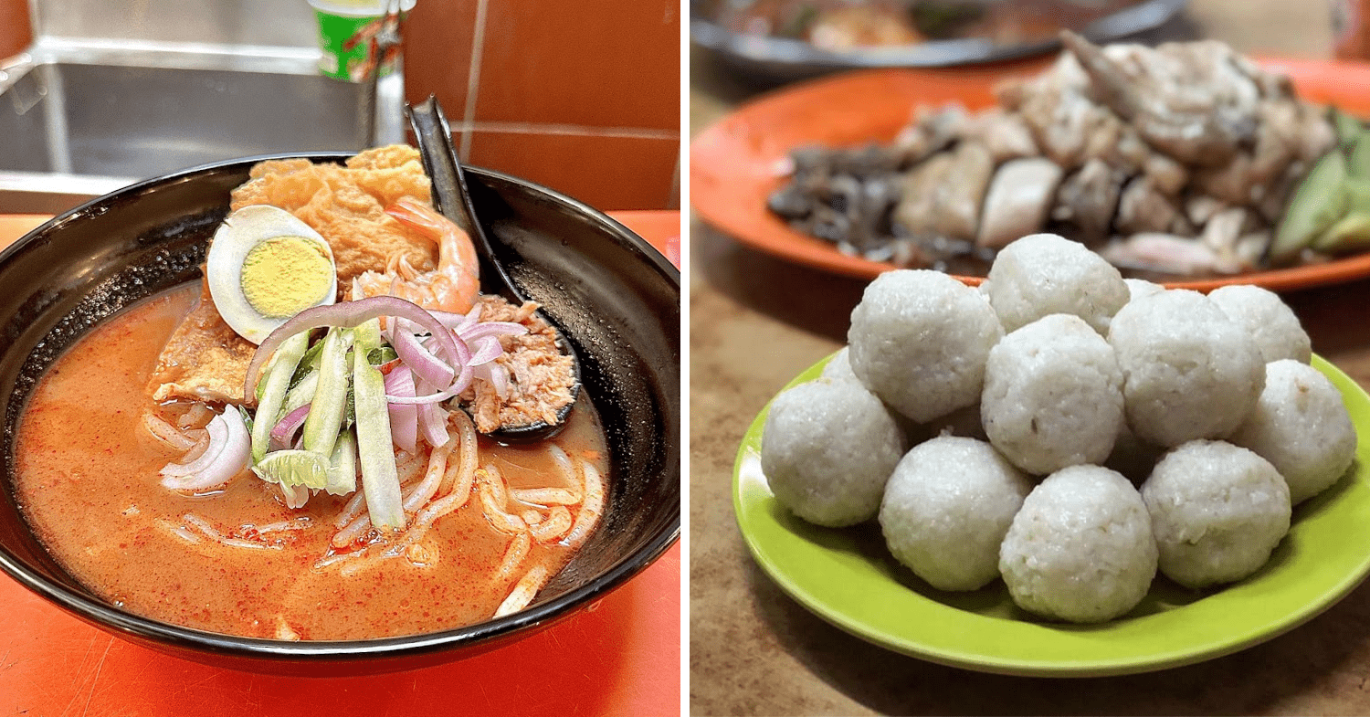 jonker street melaka - laksa and chicken rice balls