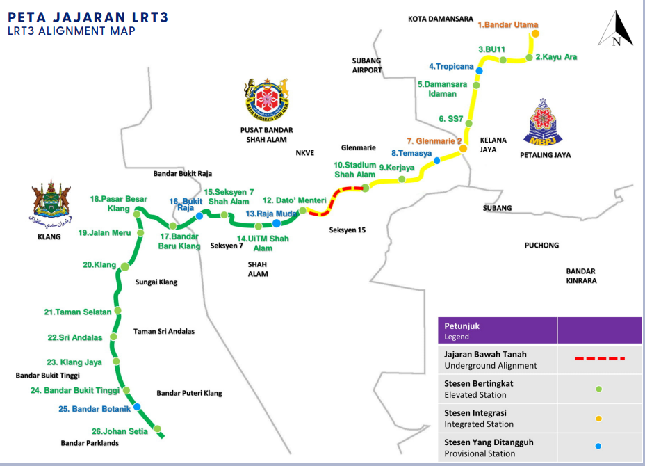 LRT3 line map