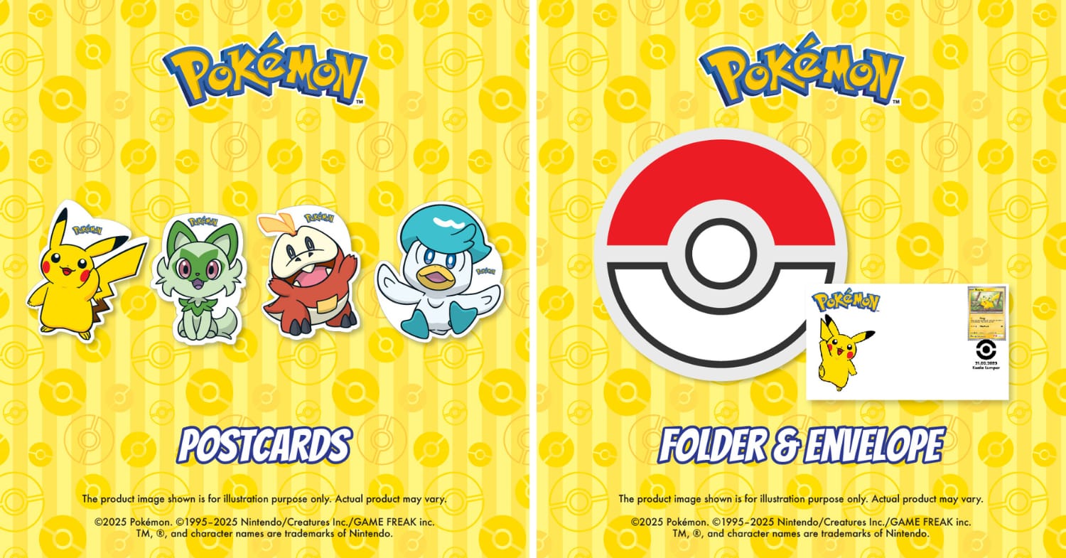 pokemon stamp set from pos malaysia 