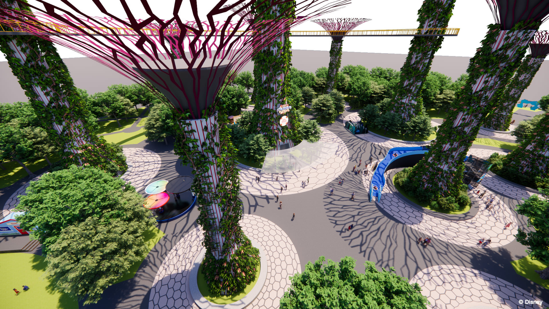 Stitch at Gardens by the Bay Children's Festival 2025 - supertrees