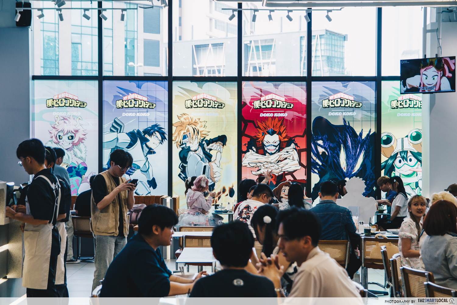 My Hero Academia collaboration cafe Doko Koko - decor
