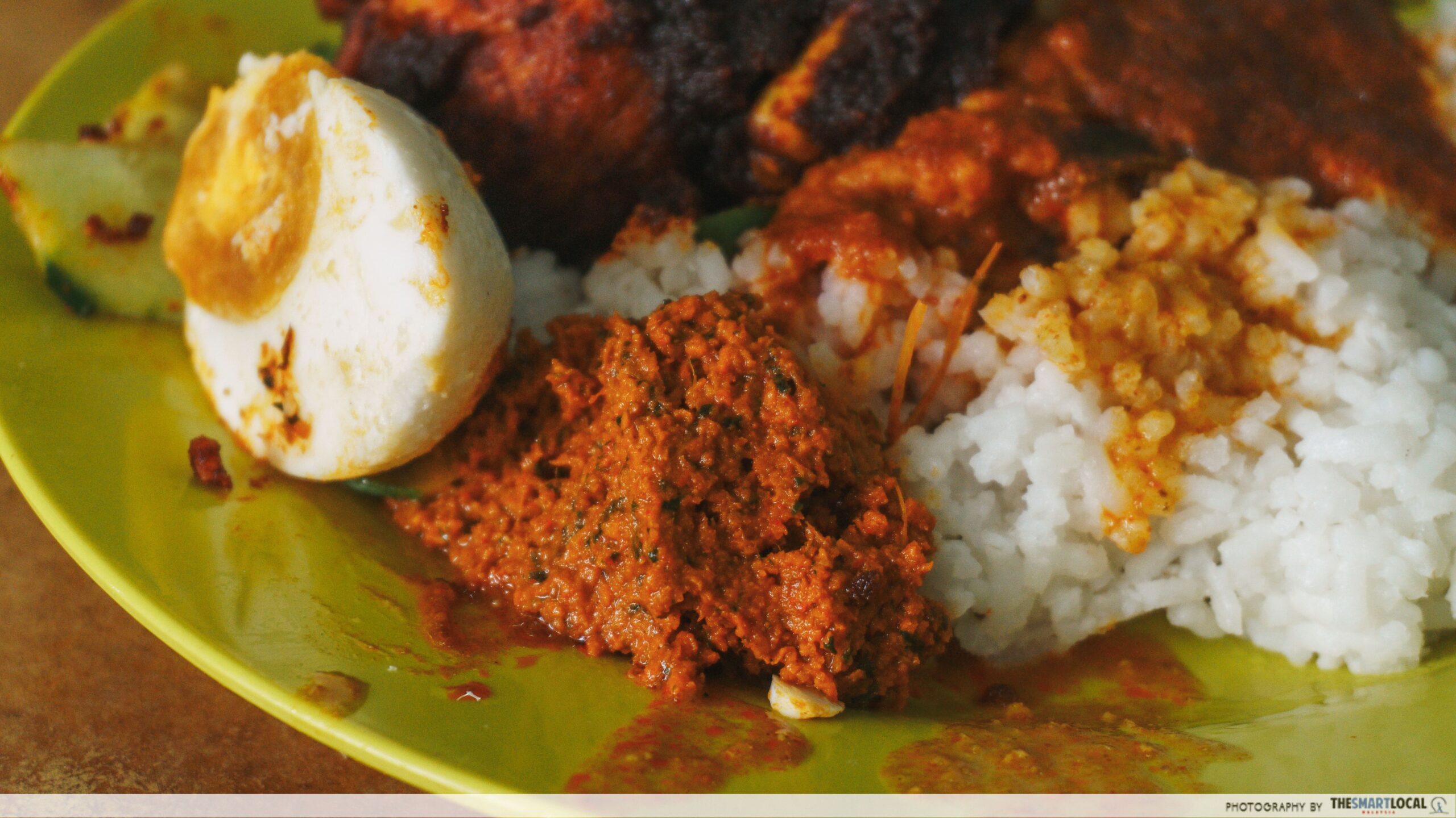 Must-have sides: sambal kelapa and salted egg 