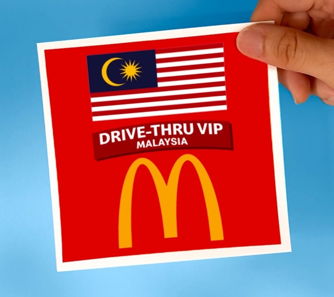 merdeka day 2025 deals - drive-thru mcdonald's sticker