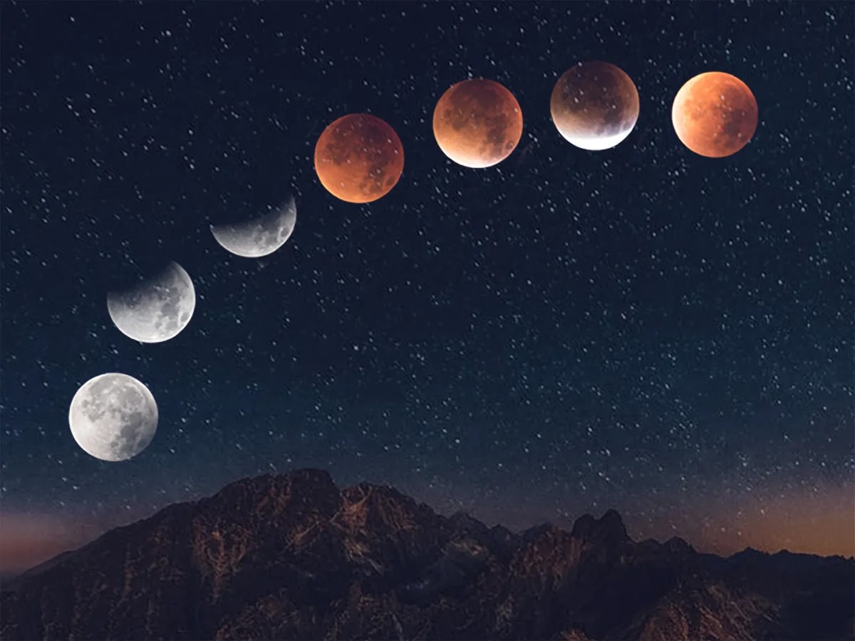 total lunar eclipse in malaysia - phases of blood moon