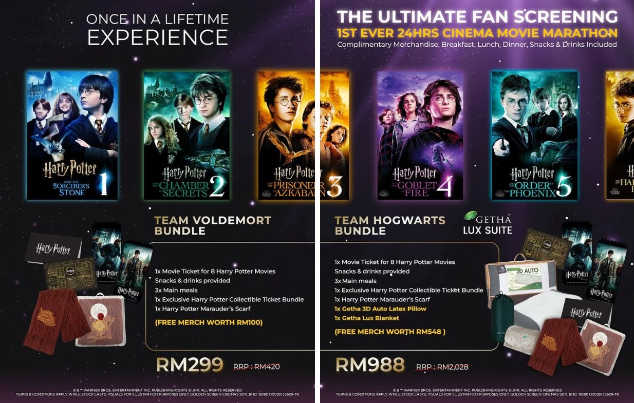 harry potter movie marathon - packages