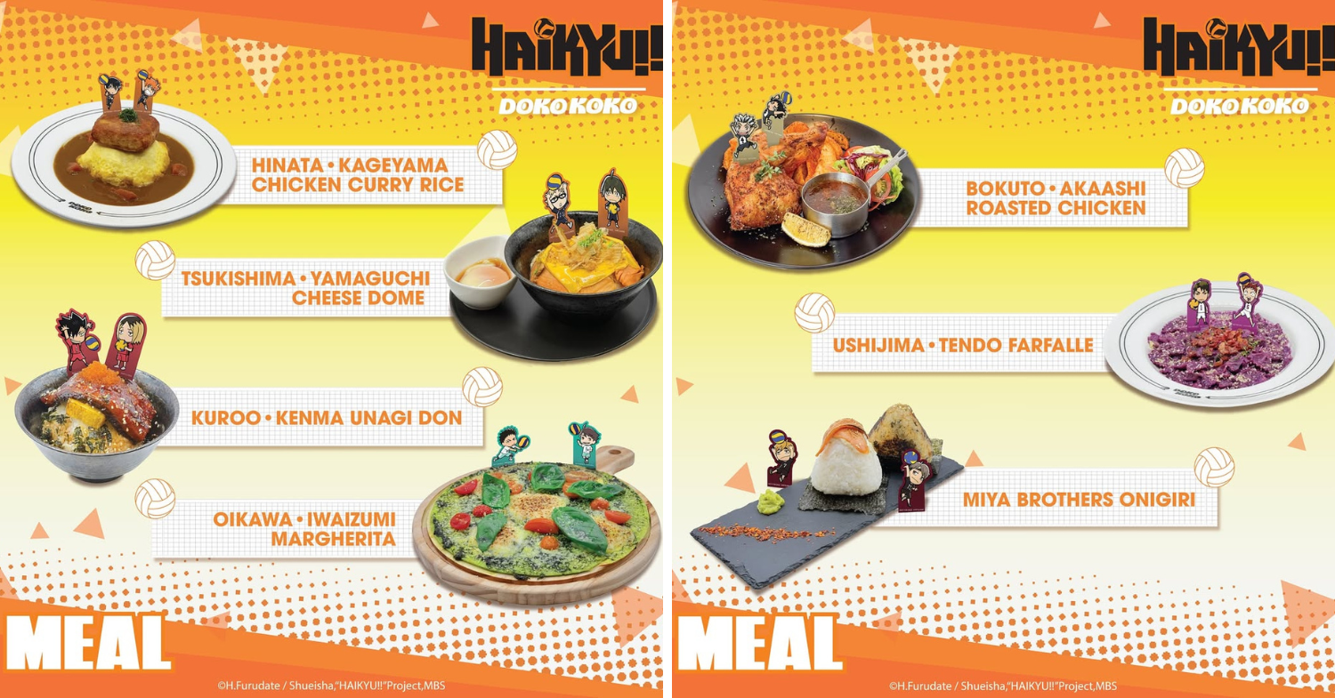 haikyuu anime cafe menu
