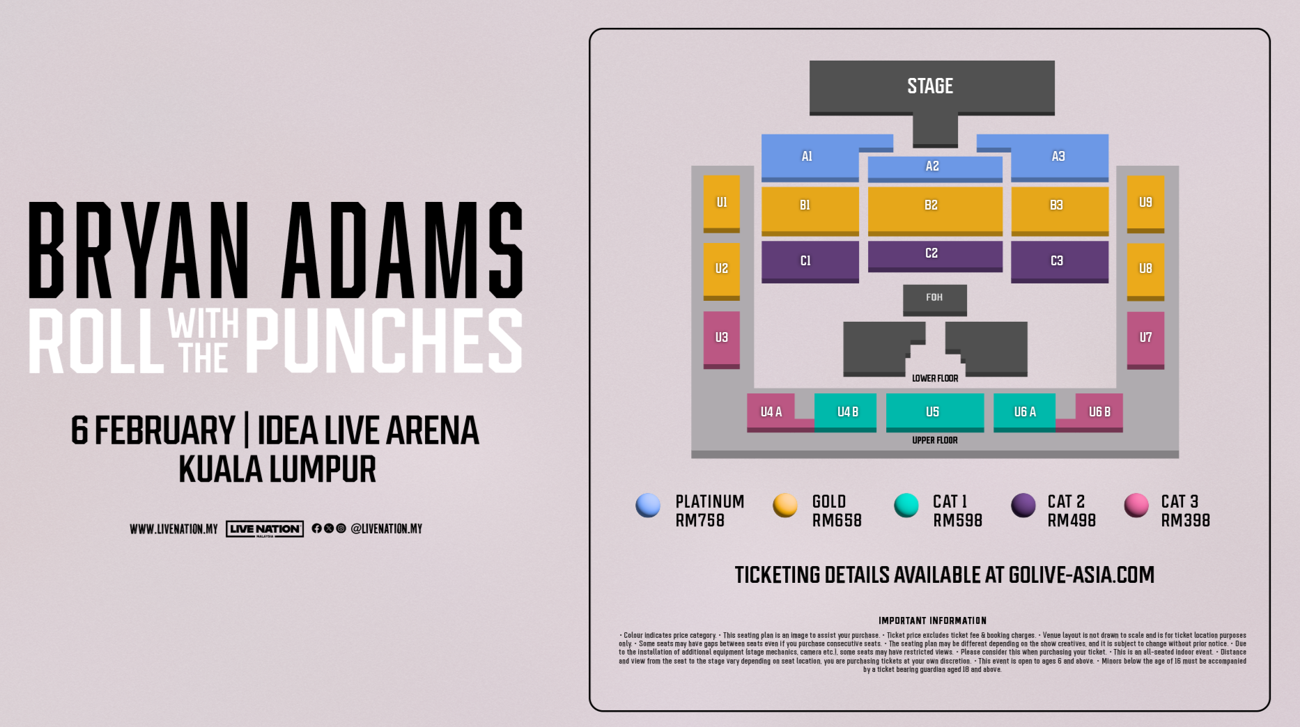 bryan adams kuala lumpur - seat map