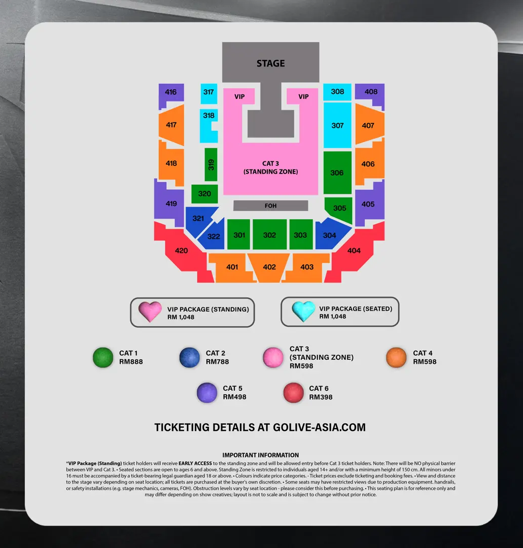 ive malaysia concert - seat map